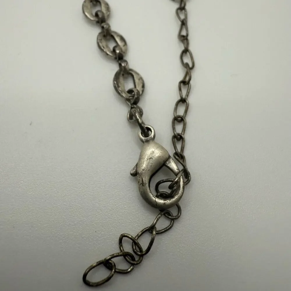 Purple‎ Beaded Necklace Silver Tone Asymmetrical Adjustable 27-30”